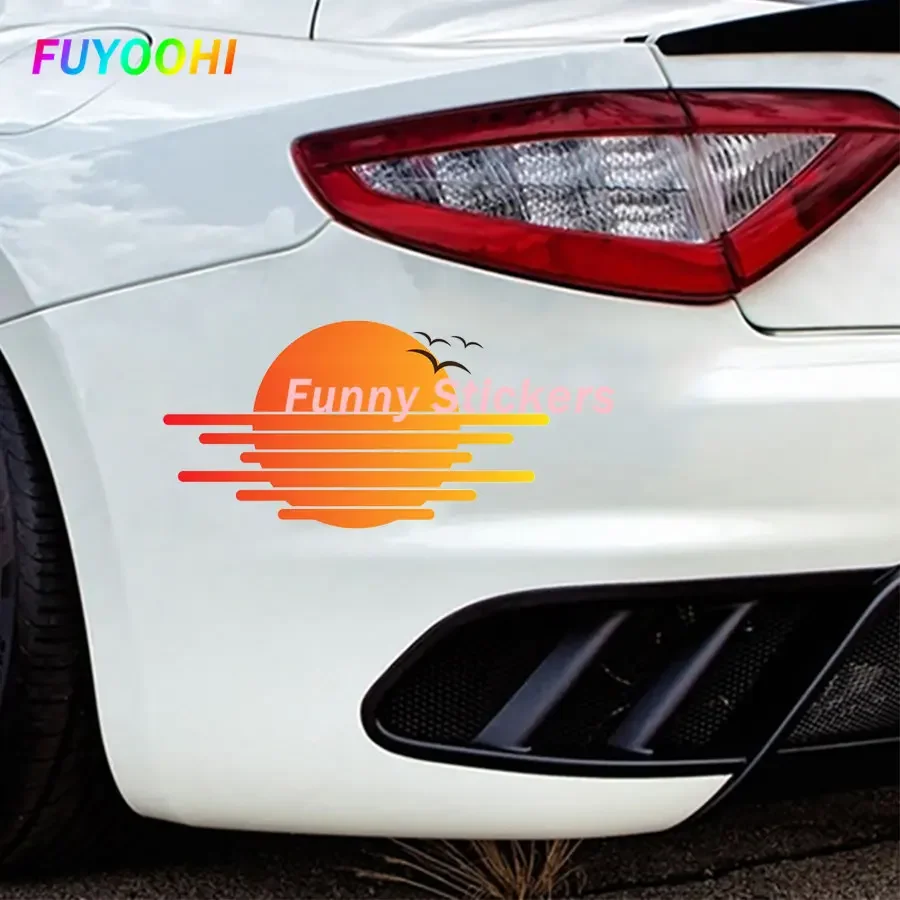 

FUYOOHI Play Stickers Sunset Bird Travel Logo Funny Car Stickers Creativite Motorcycle Decal Waterproof Sunscreen Decoration