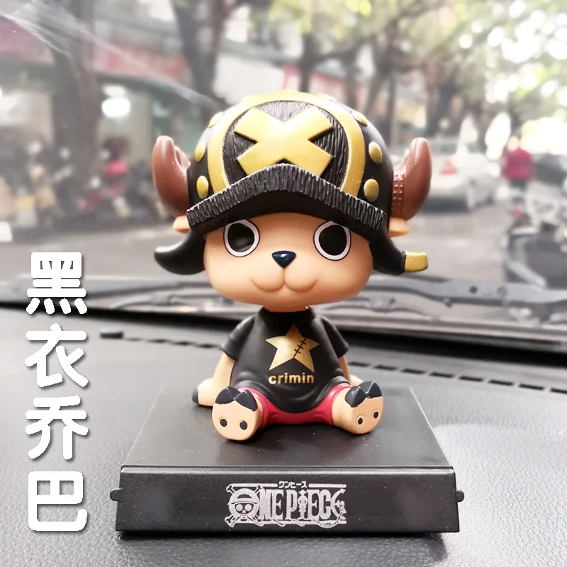 11cm Anime One Piece Figures Luffy Car Doll Shaking Head Auto Interior Kawaii Tabletop Ornament Bobble Head Kids Toys Child Gift