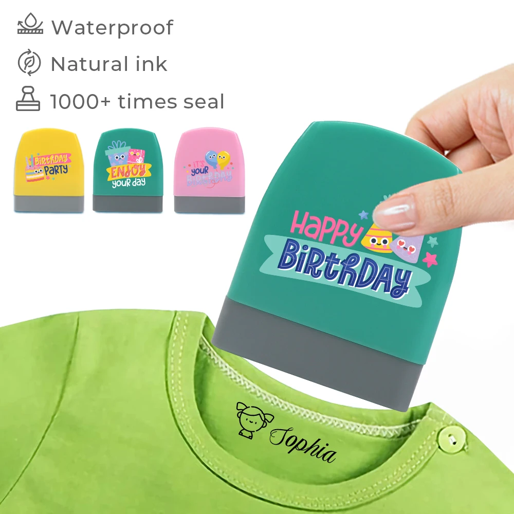 

Diy Cartoon Happy Birthday Wishes Gift Children Diy Seal Custom Name School Uniform Waterproof Wash Not Faded Customized Stamp