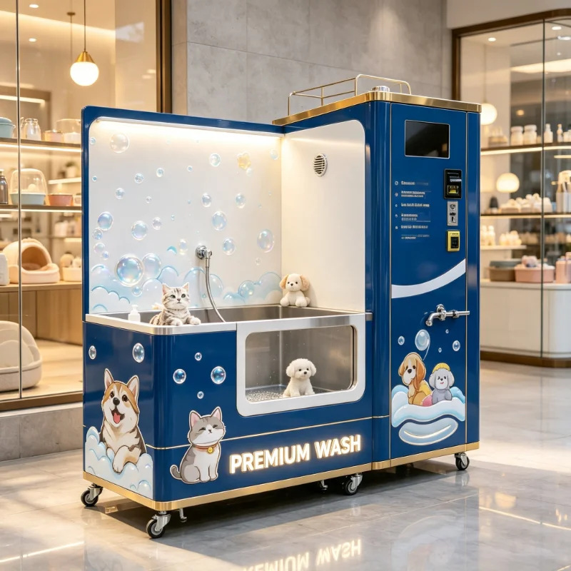Pet Washing Machine Custom OEM Design Full Automatic Dog Bath Equipment Rustproof Stainless Steel Material Pet Store Application