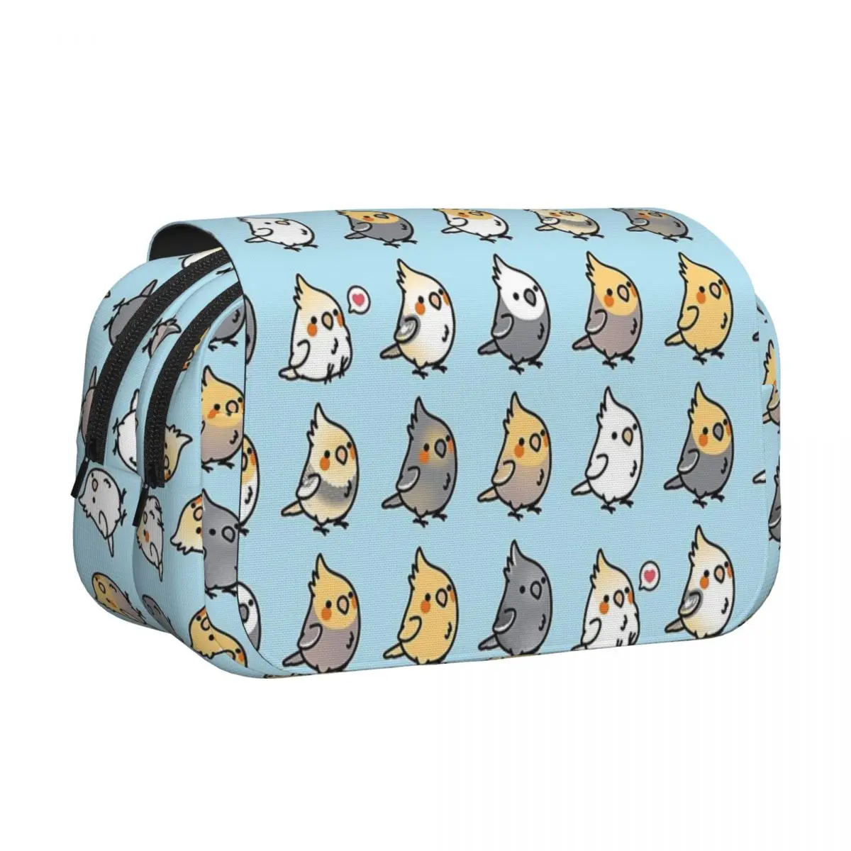 Chubby Cockatiel Collection Pencil Cases Pencil Pouch Hard Shell Leather Large Storage Pen Box Pencil Bag for Boy Girl School