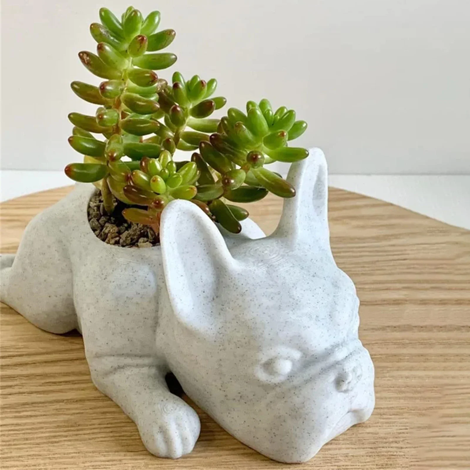 Resin Bulldog Succulent Flowerpot Ornaments French Bulldog Plant Planter Waterproof Handicraft Christmas Gift Gardening Decor