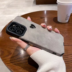 Fashion Split Love Heart Silicone Leather Case For iPhone 15 14 13 16 17 Pro Max Plus Air 11 12 Mini Matte Shockproof Full Cover
