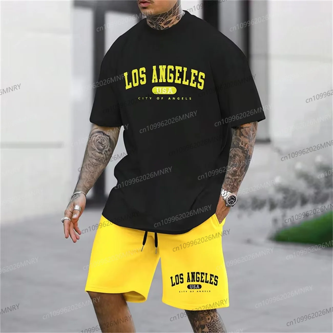 

Outdoor Sports Style Men's Suit Basketball Suit Summer Seaside Holiday Leisure Wear Men's set Home Loose Comfortable Pyjamas