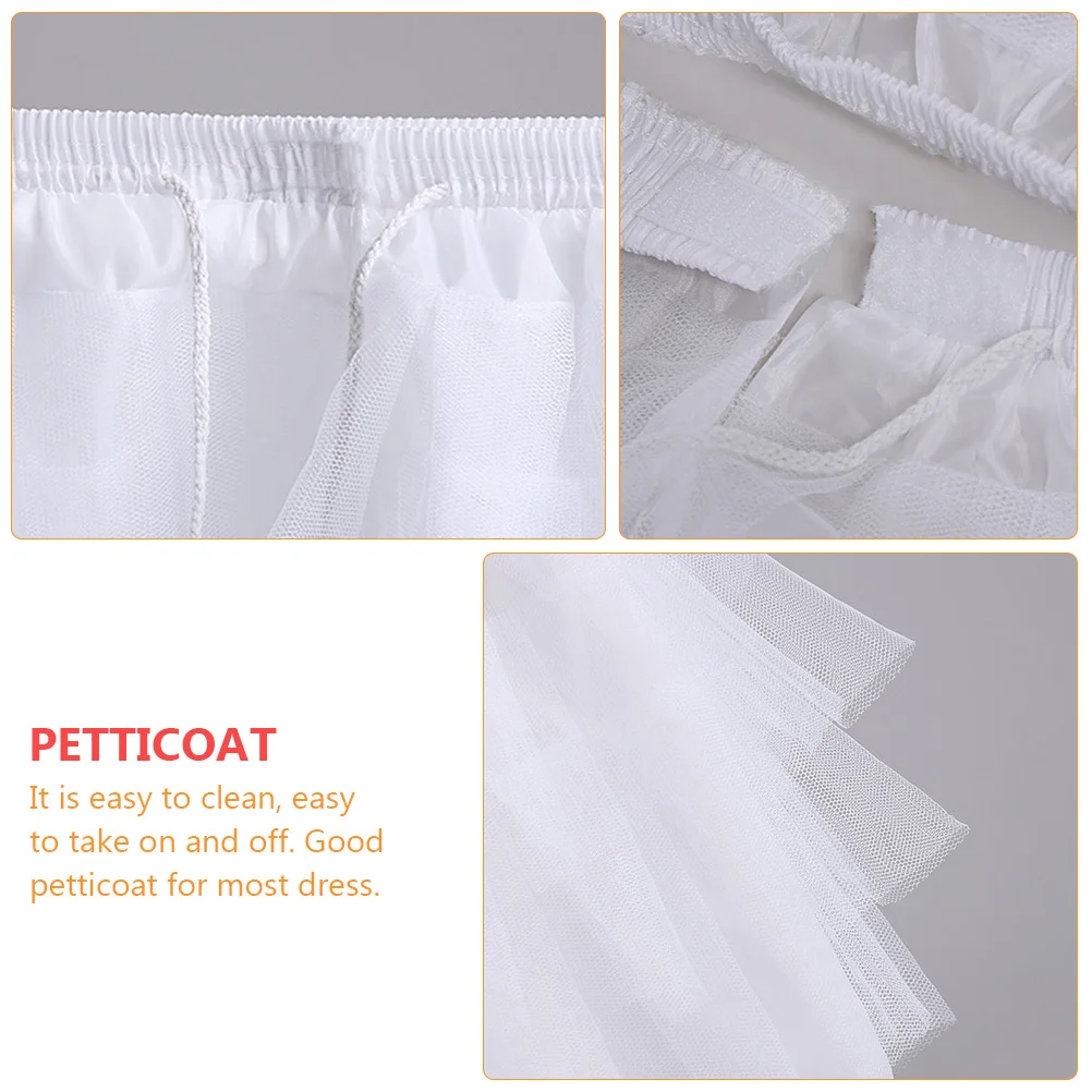 

1Pcs Petticoat High Quality Durable Wedding Underskirt White Layered Tutu Skirt for Ball Gown Dress Prom Party