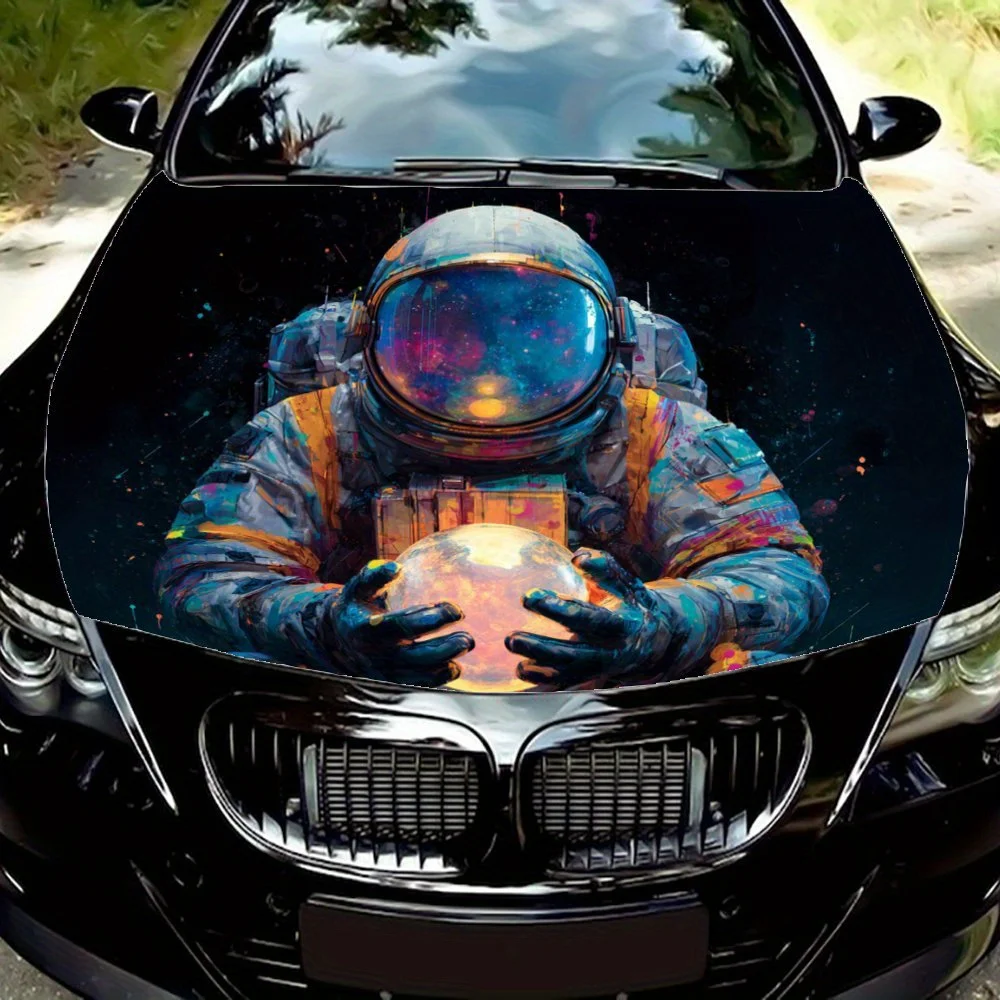 

Personalized Custom Astronaut Pattern Durable And Weather Resistant Car Hood Sticker-suitable For Sedans, Sports Cars, Etc-high-