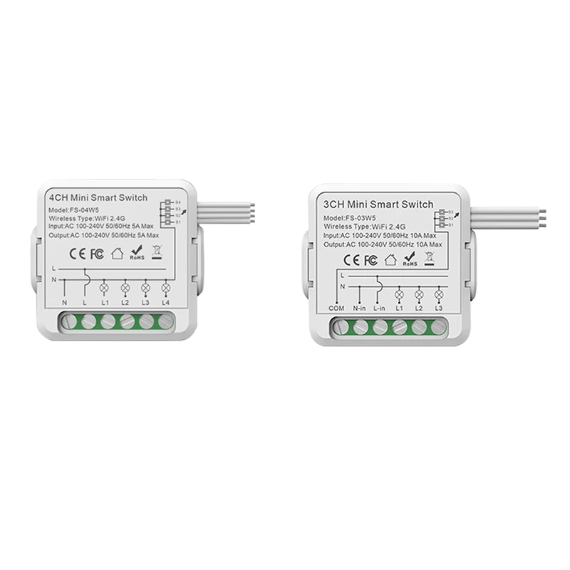 Модуль релейного переключателя Wi-Fi 3/4 канала AC100-240V работает с Alexa Home Mini Smart Switch Module B