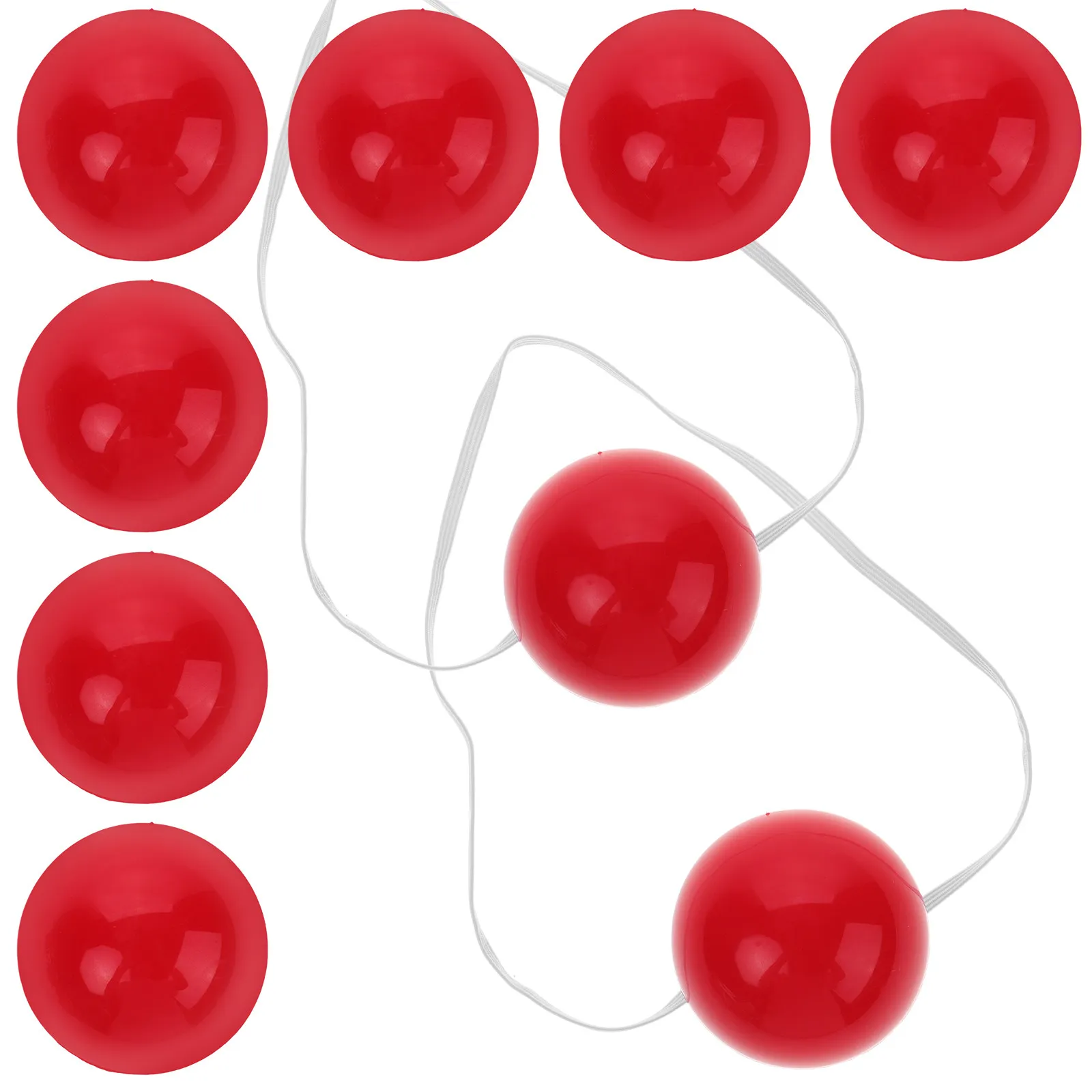 

10Pcs Red Clown Nose Bright Lightweight Clown Nose Prop Halloween Cosplay Carnival Party Costume Accessory Reusable Funny