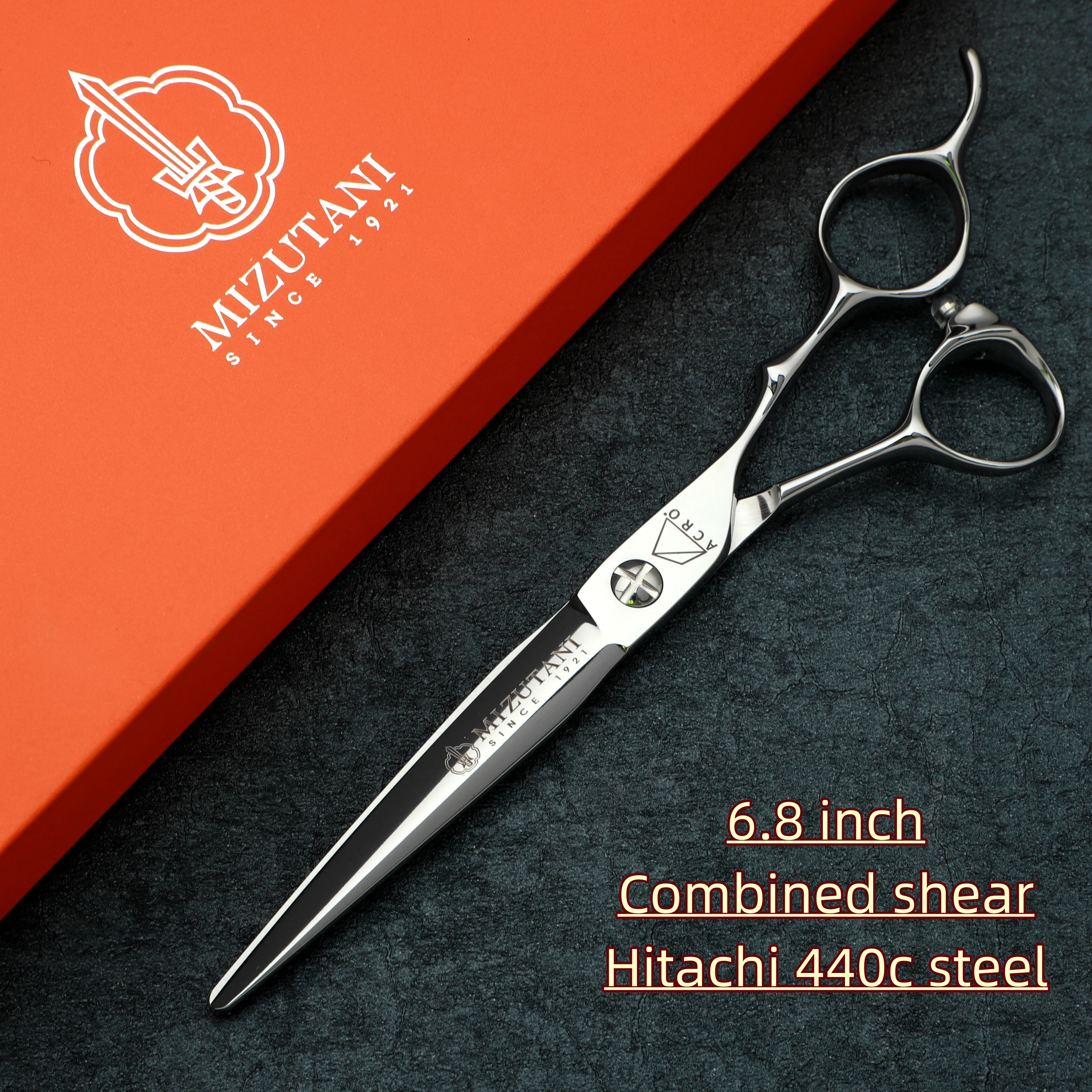 MIZUTANI-Profissional Tesoura De Cabeleireiro, Máquina De Corte De Cabelo, Hitachi 440C Aço, 6.0-6.5-6.8 \