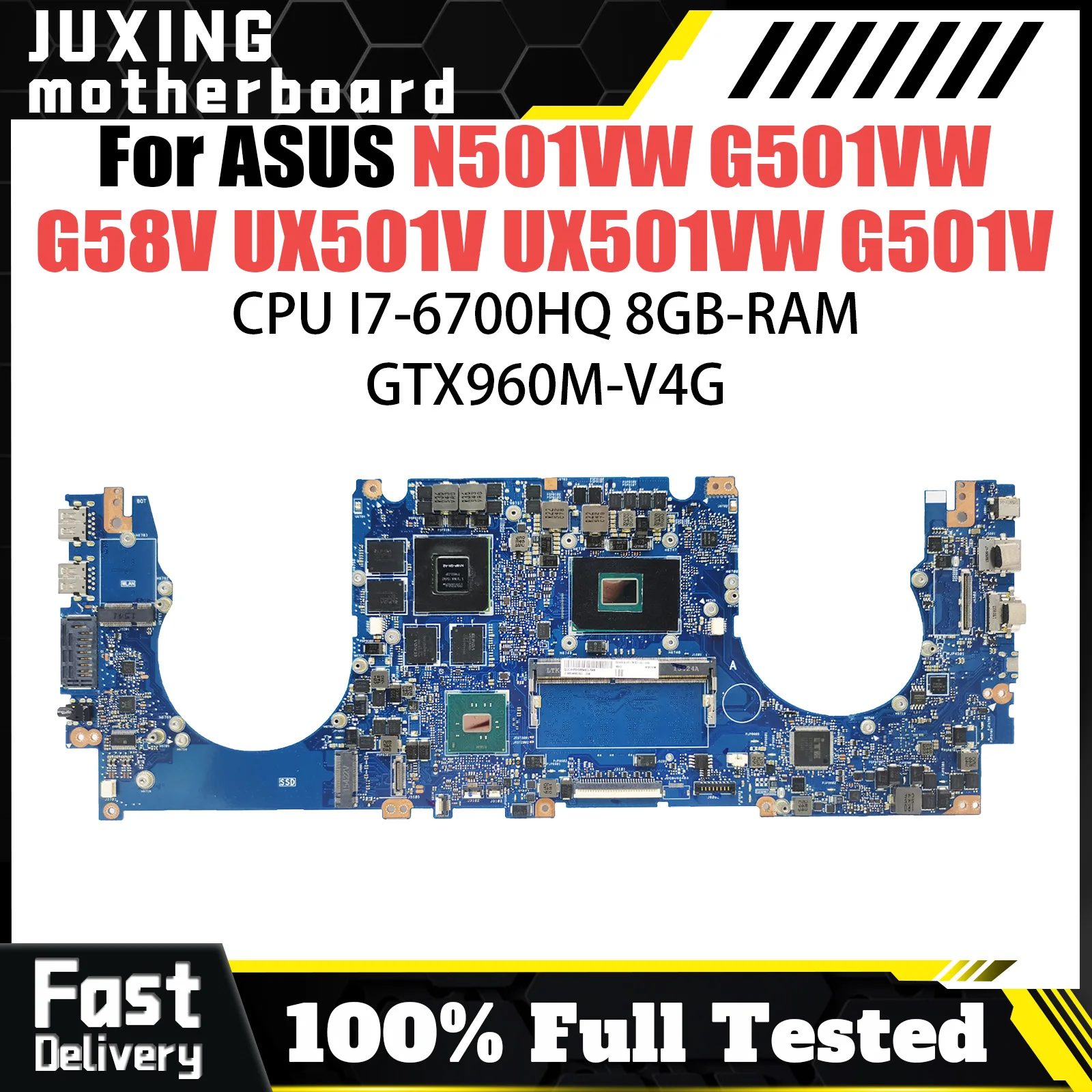 For ASUS N501VW G501VW G58V UX501V UX501VW G501V Laptop Motherboard N501V Mainboard Test OK I7-6700HQ Cpu 8GB-RAM GTX960M