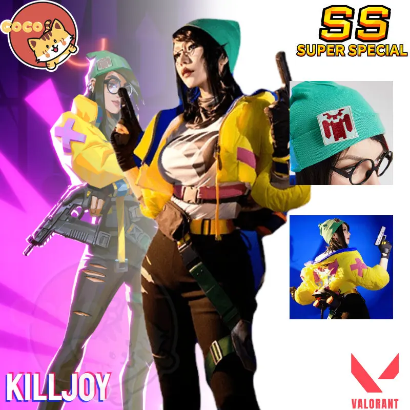 CoCos-SS Game Valorant Killjoy Cosplay Costume Coat Jacket Women Bag Belt Outfits Hat Halloween Carnival Streetwear and Wig