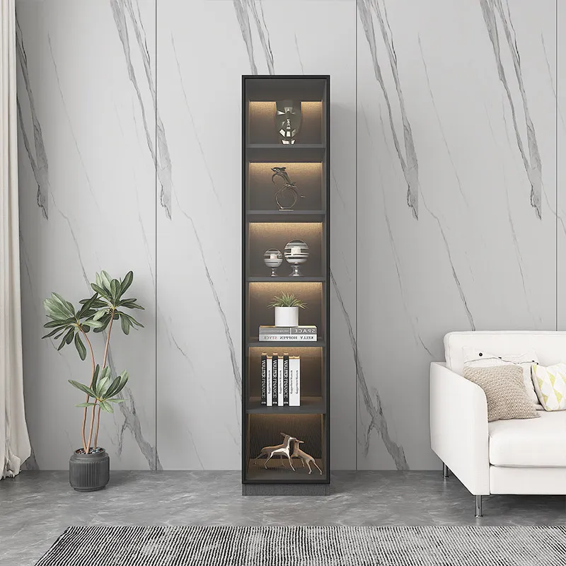 Solid wood with glass door Walnut living room figure TV Home display locker