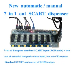 Upgrade Version EUR SCART SWITCH 7 Input 1 Output Automatic/Manual RGBS Video Converter Switcher Board for MD/SFC/PS23/SS/DC/WII