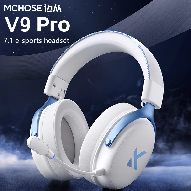 

Mchose V9 Pro E-Sports игровые наушники Bluetooth трехрежимные беспроводные 7.1 шумоподавление движущаяся катушка с низкой задержкой микрофонные наушники