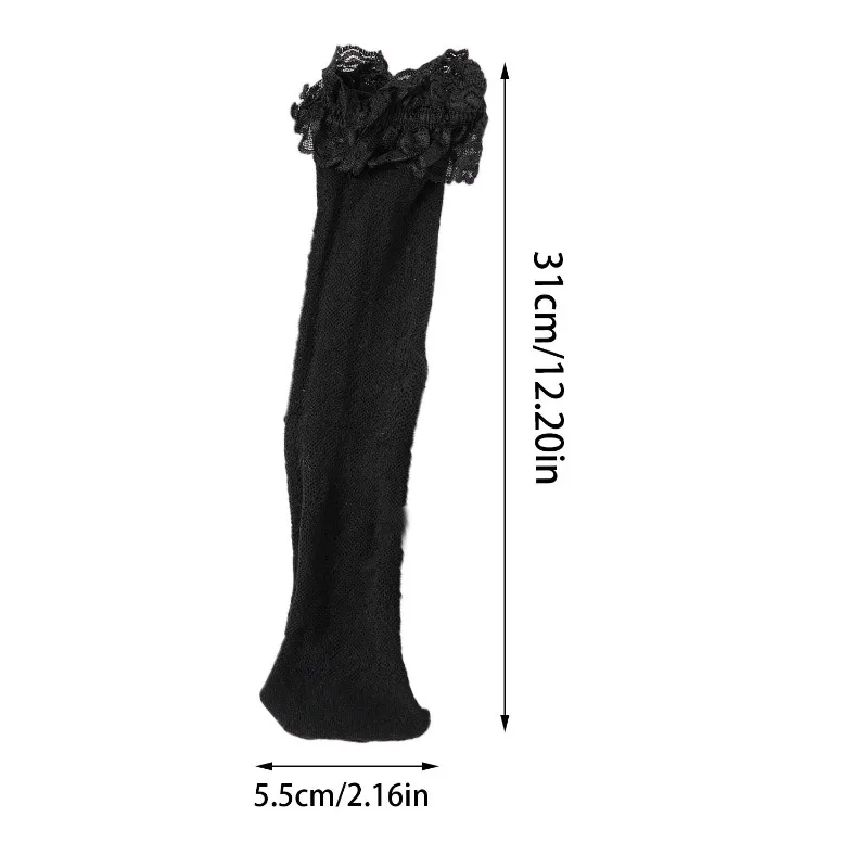 Korean Spring/Summer Thin LolitaLaceLaceSocks with High ElasticityBreathabilitySweat AbsorptionStretchableFashionable Mid Socks