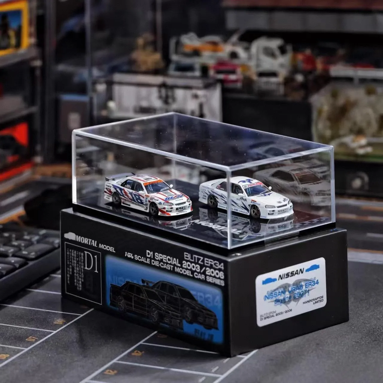New In Stock Mortal 1:64 Nissan Gtr D1gp Blitz Er34 Alloy