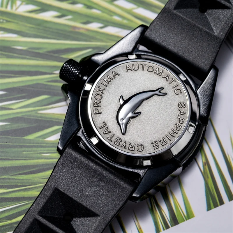 PROXIMA Mens Diver Watches 42MM Military Automatic Watch Diving Mechanical Wristwatch 300m Waterproof Luminous NH35 Rubber Strap