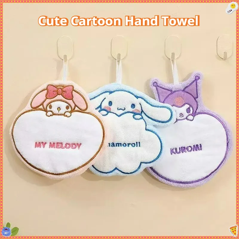 

1/3 Pcs Sanrio Hello Kitty Hand Towel Coral Velvet Absorbent Hand Towel Hanging Type Cute Small Towel Anime Accessories