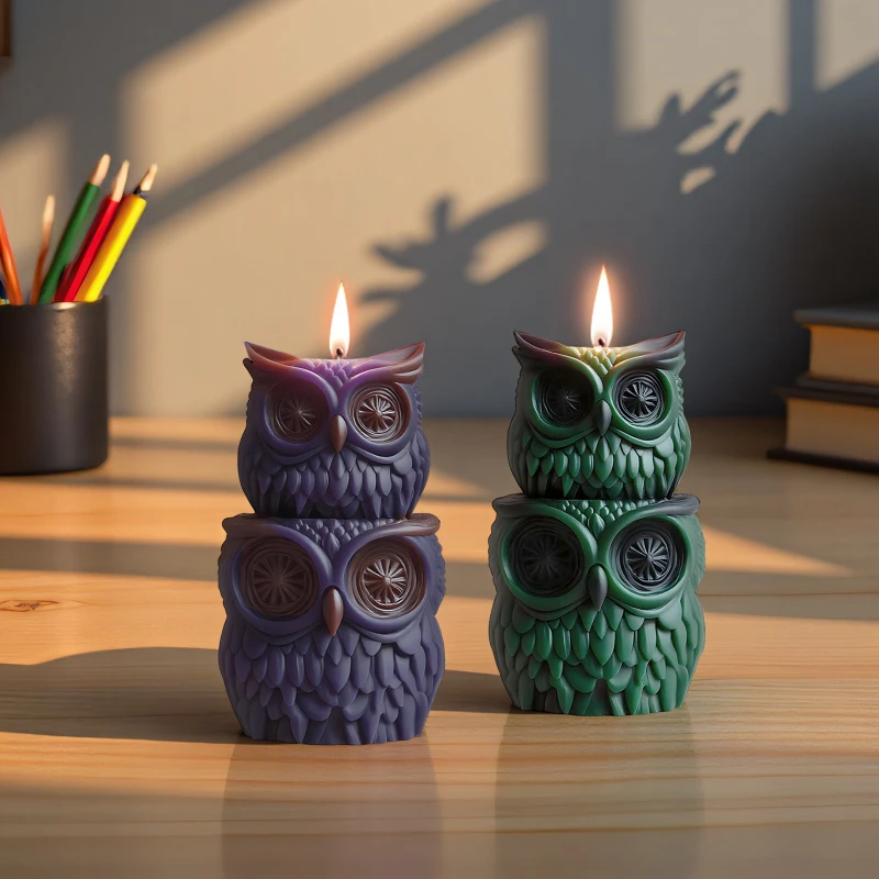 

3D сова, ароматерапевтическая свеча, силиконовая форма, сделай сам, милые маленькие животные, формы для мыла, световая сова, гипсовая смола, форма для домашнего декора, подарок