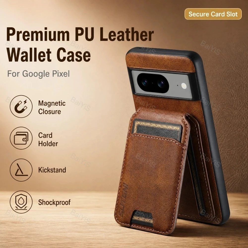 Google Pixel 8A - Luxury Wallet PU Leather Case for