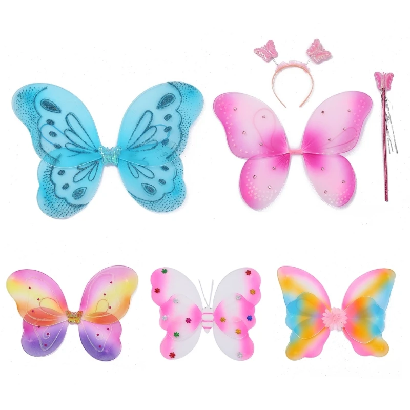 Girsl Angel Wings Butterfly Wings Fairy-Wings Birthday Party Decorations-Elf Wings Halloween Cosplay-Costume Accessories