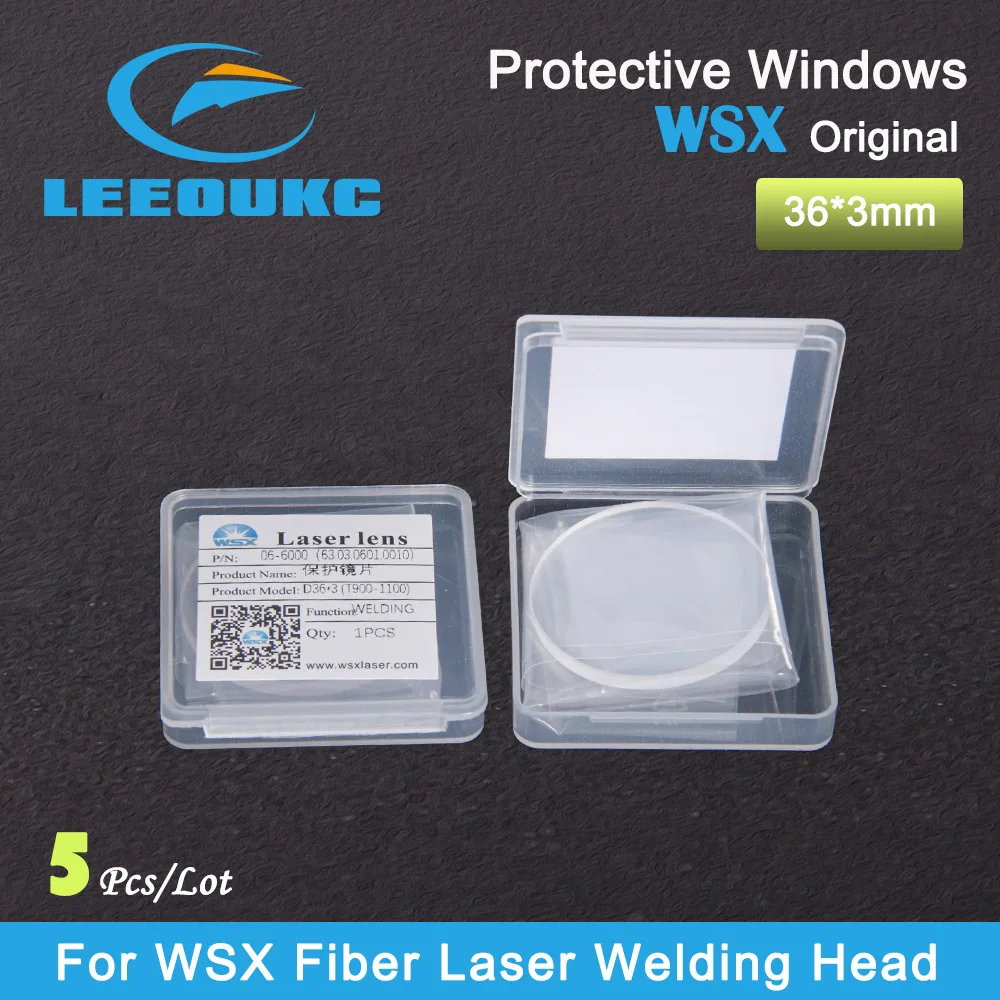 5Pcs/Lot WSX Original Protection Lens 36X3mm 1064nm Laser Protective Windows 36X3 Laser Lens For WSX Fiber Welding Head