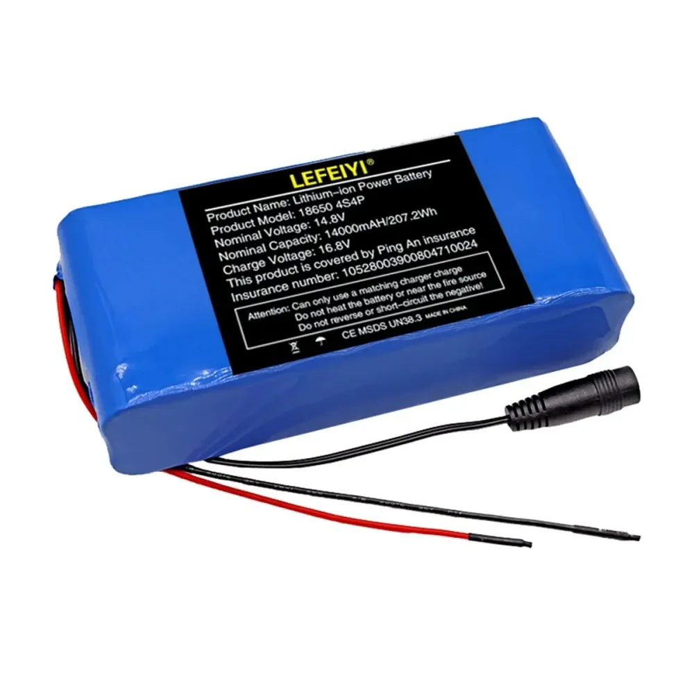 Batería de iones de litio de 14,8 V/16,8 V, 14000mAh, 18650 4S4P, 5A BMS, adecuada para luces de pesca nocturna, calentadores, Amplifi de lámpara de minería