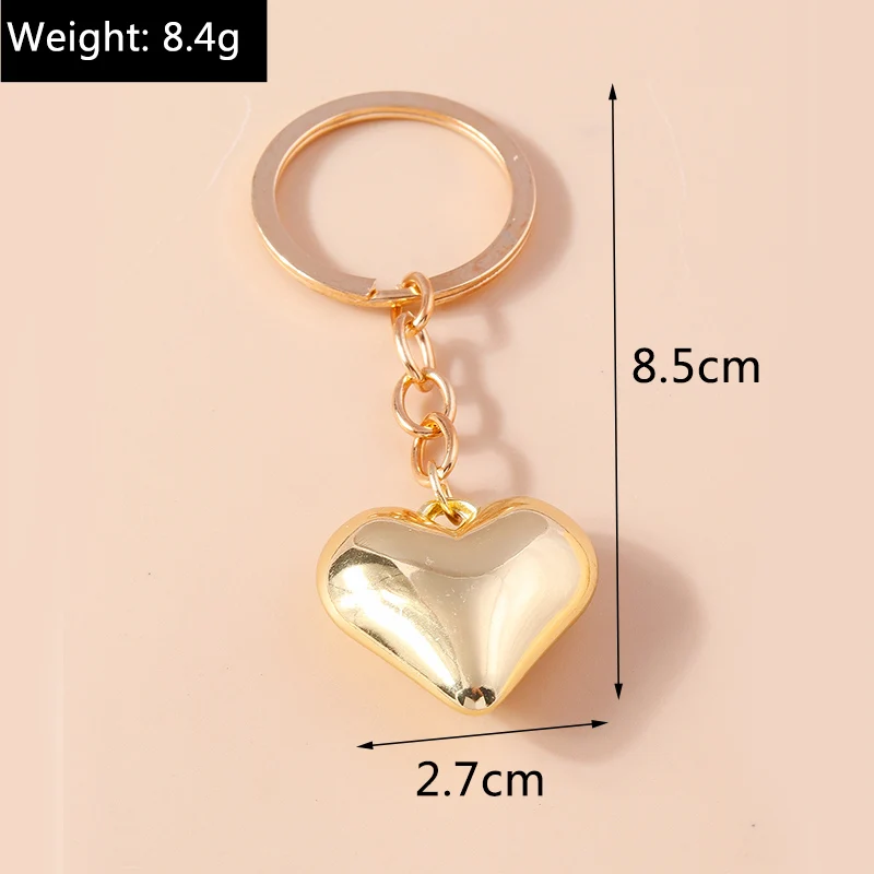 Aihua Gold Silber Farbe Liebe Herzen Schlüsselbund Für Frauen Mädchen Süße CCB Herz Schlüsselring Handtasche Anhänger Auto Schlüssel Schmuck Geschenke – Detail 14