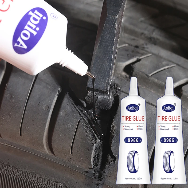 2Pcs Tire Repair Glue Liquid Strong Rubber Glues Black Rubber Wear-resistant Adhesive Car Instant Strong Leather Tools Auto Tool