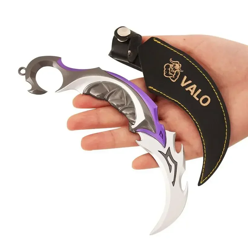 Valorant Keychain Melee Reaver 2.0 Karambit Knife 16cm Metal M4 Anime Figure Cosplay Weapon Samurai Sword Gift Toy for Boys