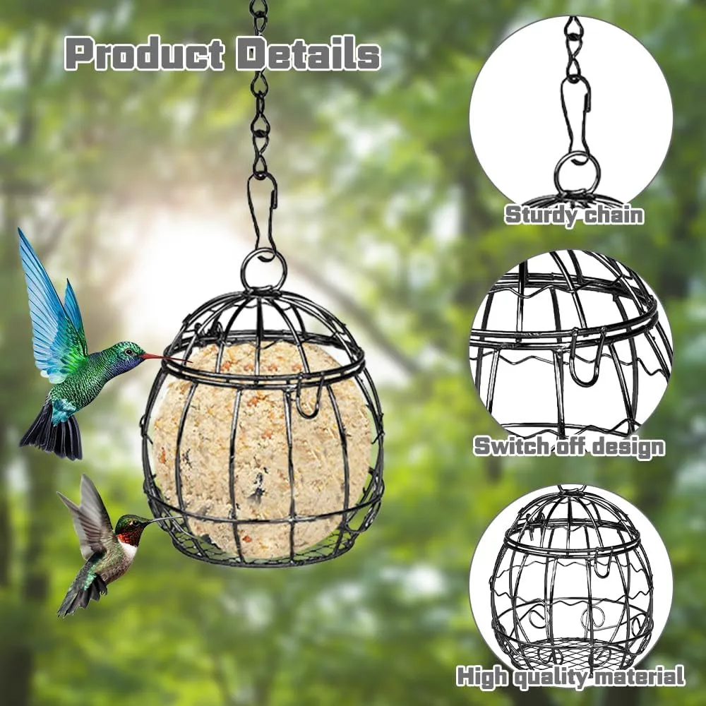 Hanging Bird Feeder Feeder Bird Suet Balls Holder For Bird Feeding Metal Bird Feeder Fat Ball Bird Feeders Energy Suet Ball