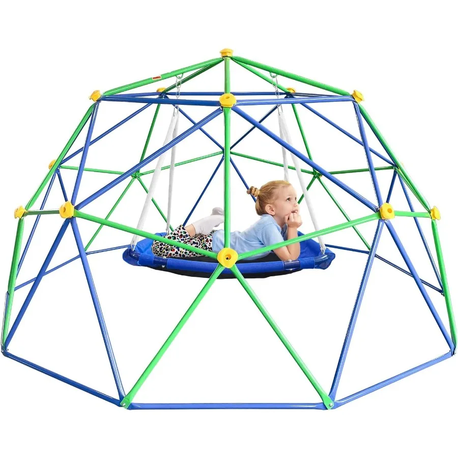 

10FT Climbing Dome Geo Jungle Gym for Backyard Play Supports 800LBS Rust and UV Resistant Frame Outdoor Play Equipment for Ages