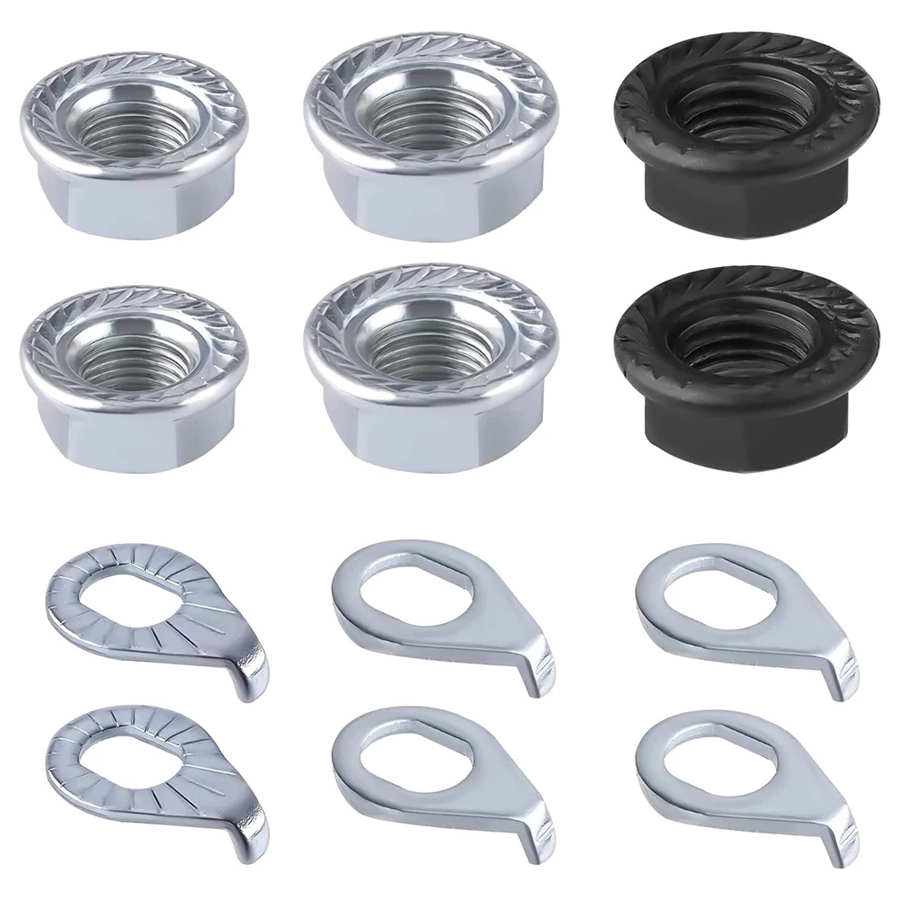 Replacement Hub Motor Nut and Safety Washer Kit for Electric Bike Front and Rear Hubs Compatible with 250W to 1000W Motor Models