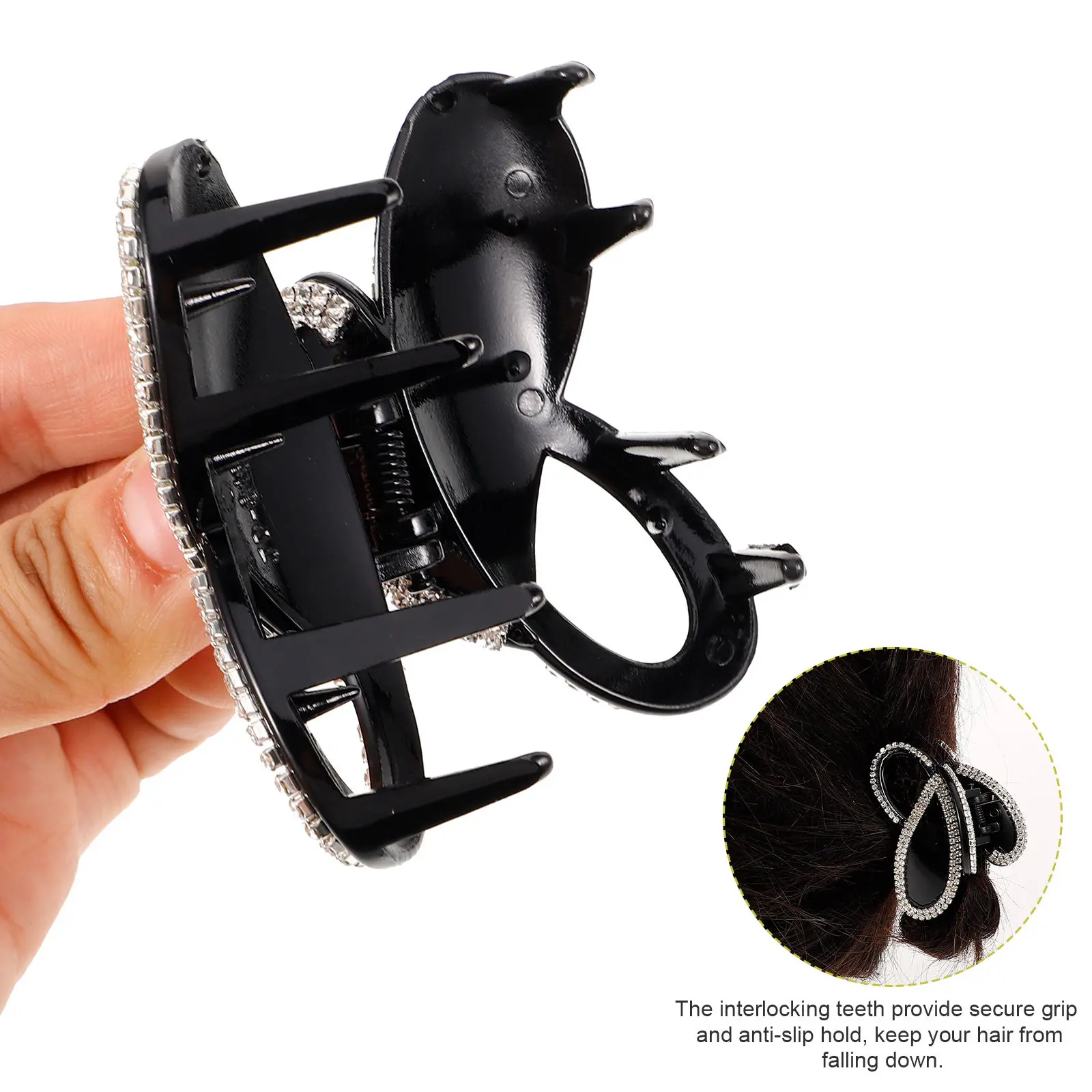 

Заколка для волос с акриловыми камнями, 1 шт., для женских причесок, гладкая, без вреда для кожи головы и кожи.