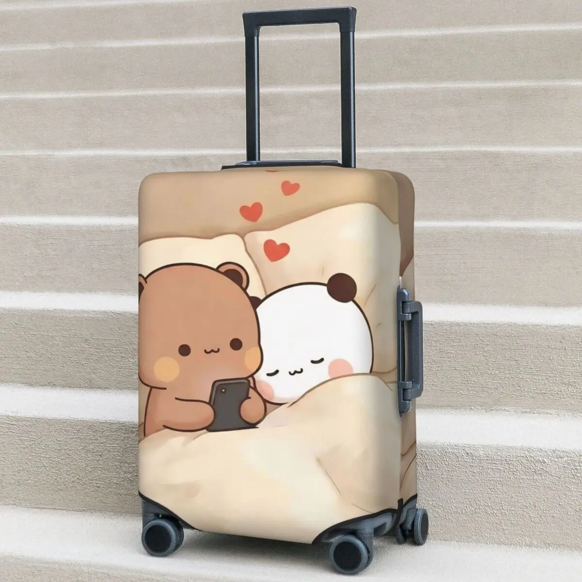 

Kawaii Bear Suitcase Cover Bubu Dudu Flight Travel Strectch Luggage Accesories Protection