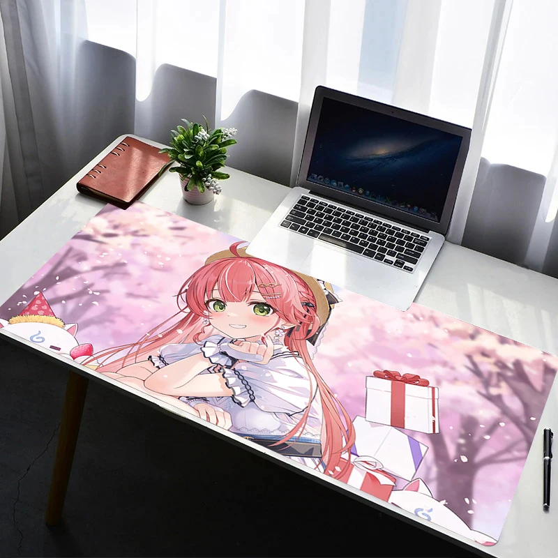 Mouse Pad Laptop Rubber Extended Desktop Mat Computer Gamer Mousepad PC Gaming Accessories H-hololive Sakura Miko Keyboard Pad