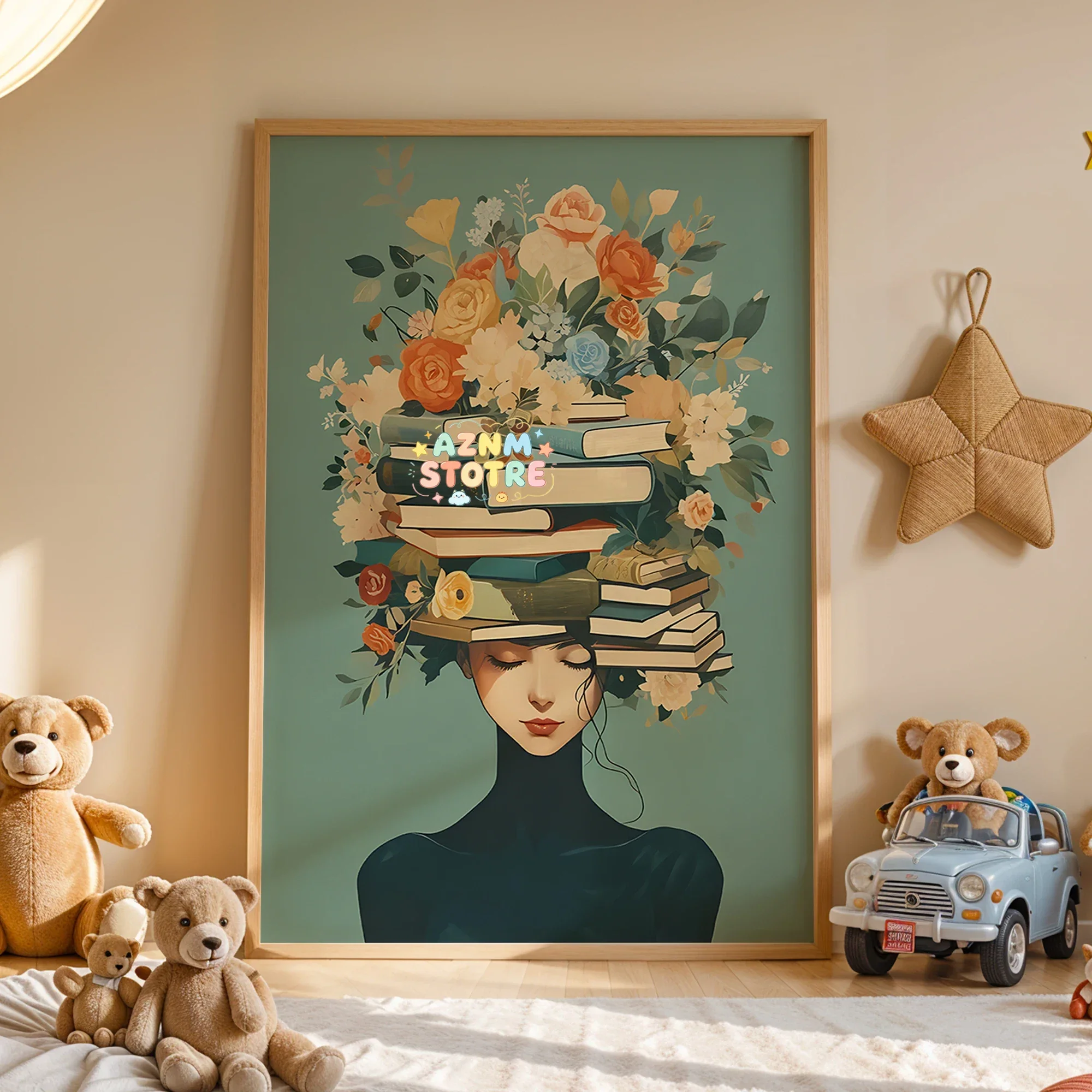 Readers Of The Flower Crown Wall Art Prints Canvas Painting Poster Picture For Living Dining Play Room Home Decor