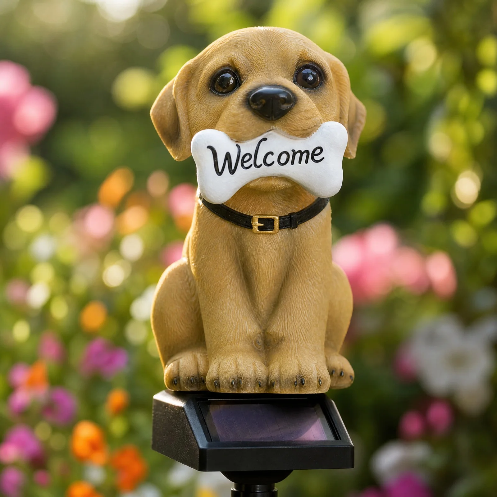 Solar-Powered Puppy Lamp Carto - Outdoor Power Stake review and price