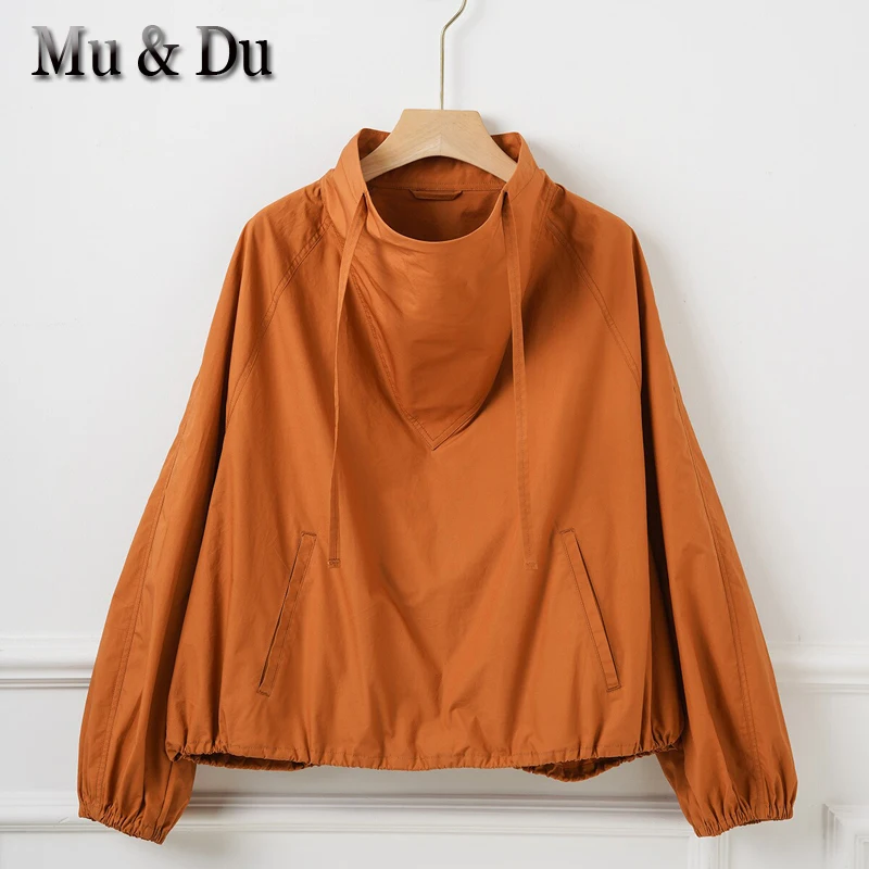 Women Solid Color 100% Cotton Sportswear Jacket Long Sleeve Loose Pullover Coat Top for Pilot Jacket куртка y2k women jacket