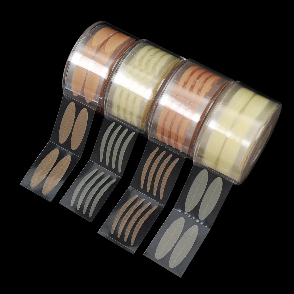 เทปติดเปลือกตาแบบสองชั้นสติกเกอร์ติดเปลือกตาตาข่ายลูกไม้ที่มองไม่เห็นแถบสีใสธรรมชาติทรงมะกอกอุปกรณ์แต่งหน้ายกกระชับแต่งตาแบบมีกาวในตัว