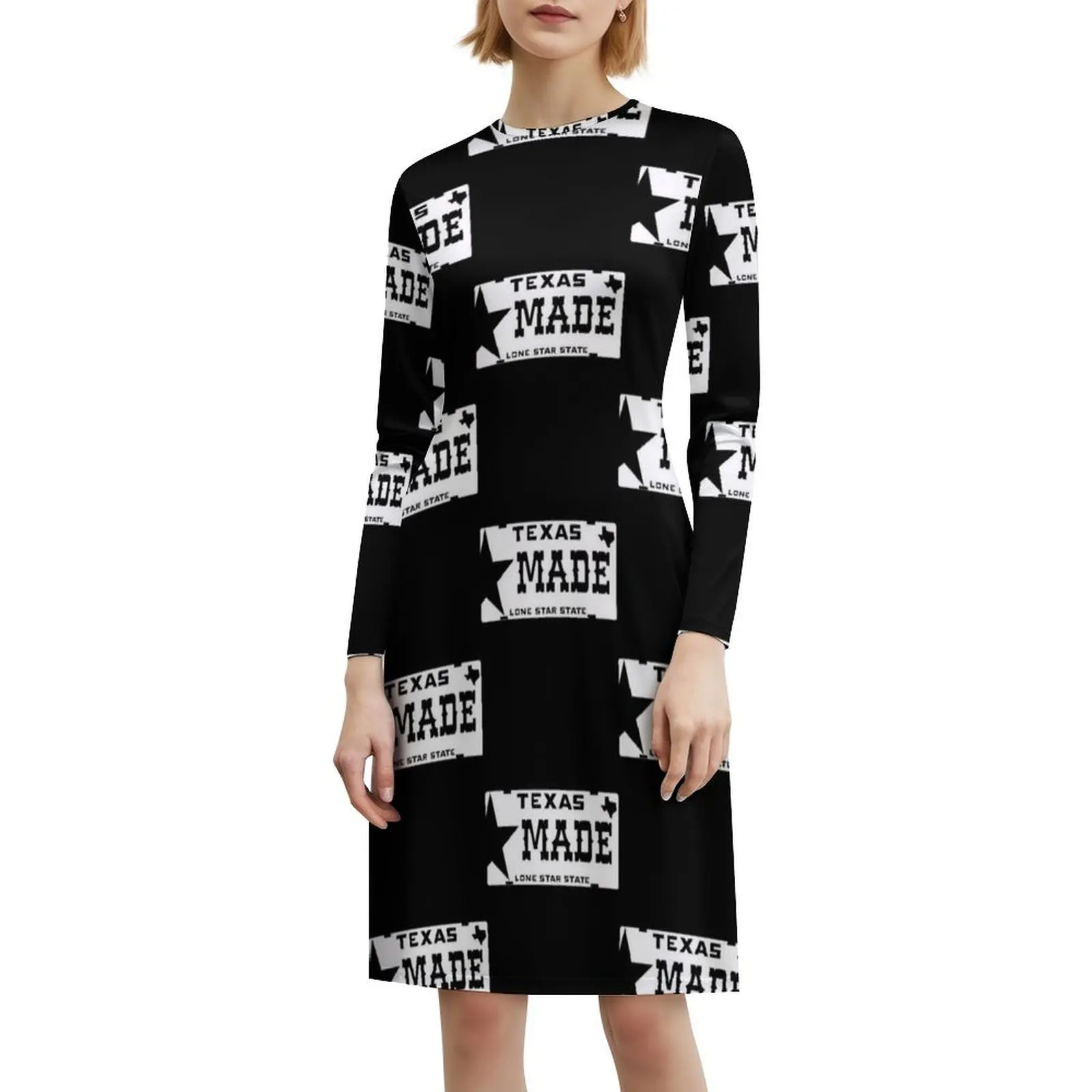 فستان بوهيمي بدون أكمام لوحة ترخيص على شكل نجمة لون من تكساس للنساء مطبوع عليه فساتين حفلات الشاطئ مصنوعة من تكساس ترخيص نجمة لون #6