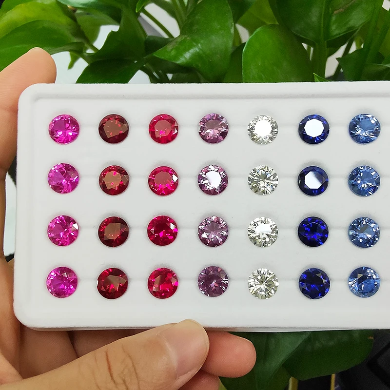 

3mm~10mm 100PCS Multicolor AAAAA+ Wholesale For Jewelry Making Beads Round Cut Synthetic Corundum Loose Gemstone