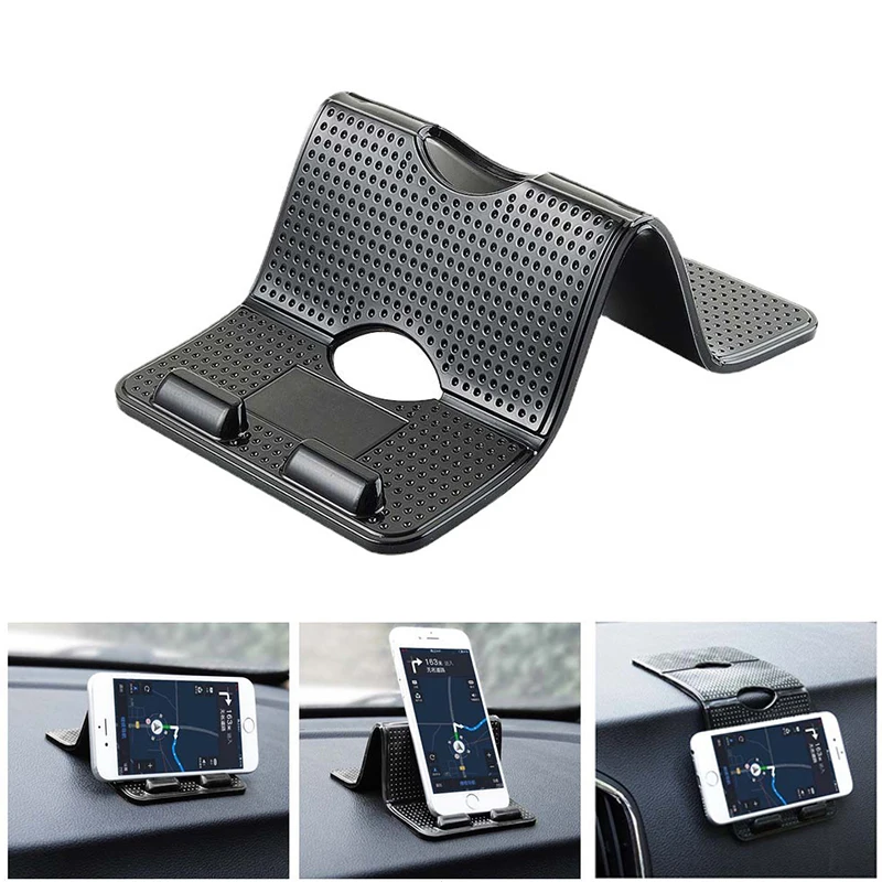 Multifunctional Car Phone Holder Heat-Resistant Non-Slip Dashboard Mount Foldable Mobile Bracket for All Smartphones