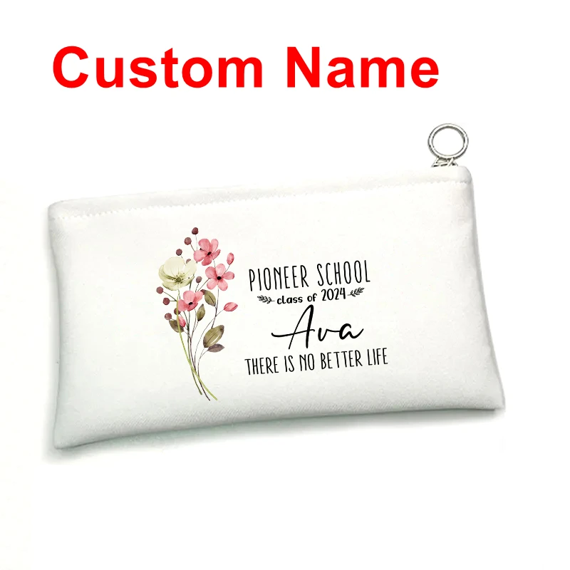 Pioneer School Pencil Bag Cosmetic Makeup Bag Pioneers JW Gift Pioneer Survival Kit Pioneer JW Merchandise Custom Name Text