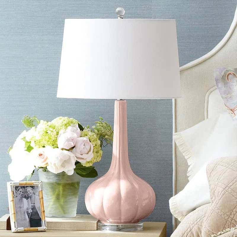 

American Modern Minimalism Glass Table Lamp Bedroom Bedside Living Room Creative Personality Warm Romantic Decorative Desk Light