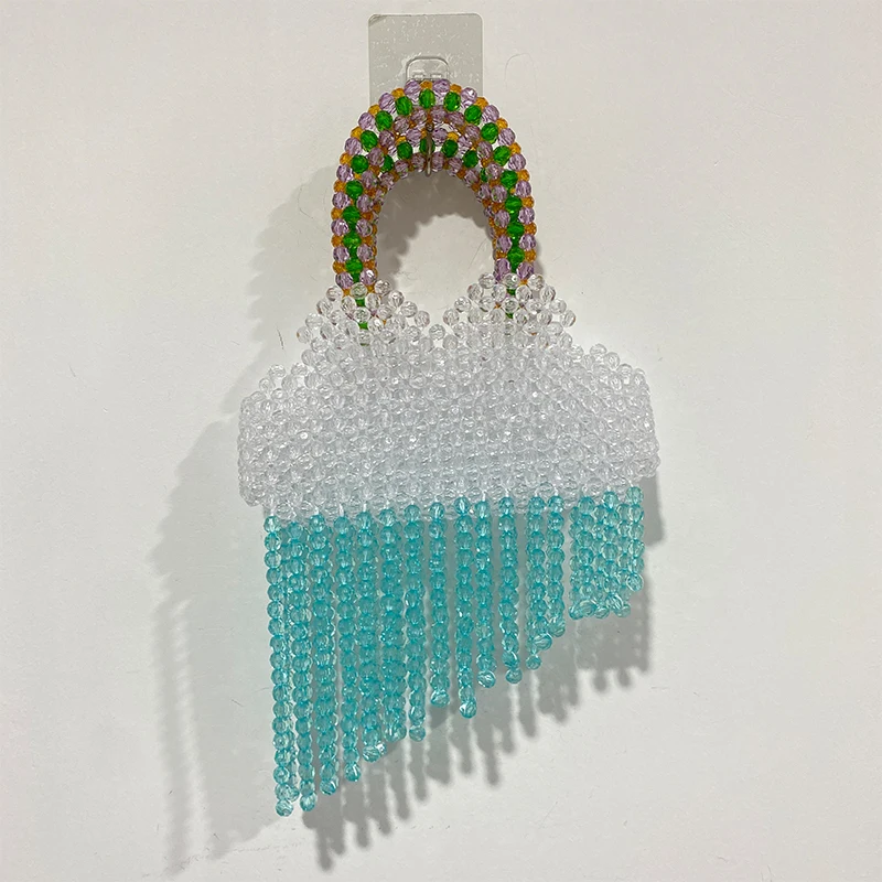 Summer Fashion Beaded Bag 2024 New Ins Small Fresh Cloud Shape Handwoven Women\'s Handmade Handbag Customized Female Designer