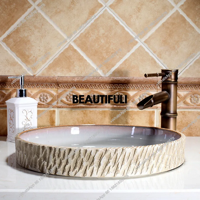 Ceramic art basin, household sink, Taichung washbasin, bathroom sink, European style washbasin