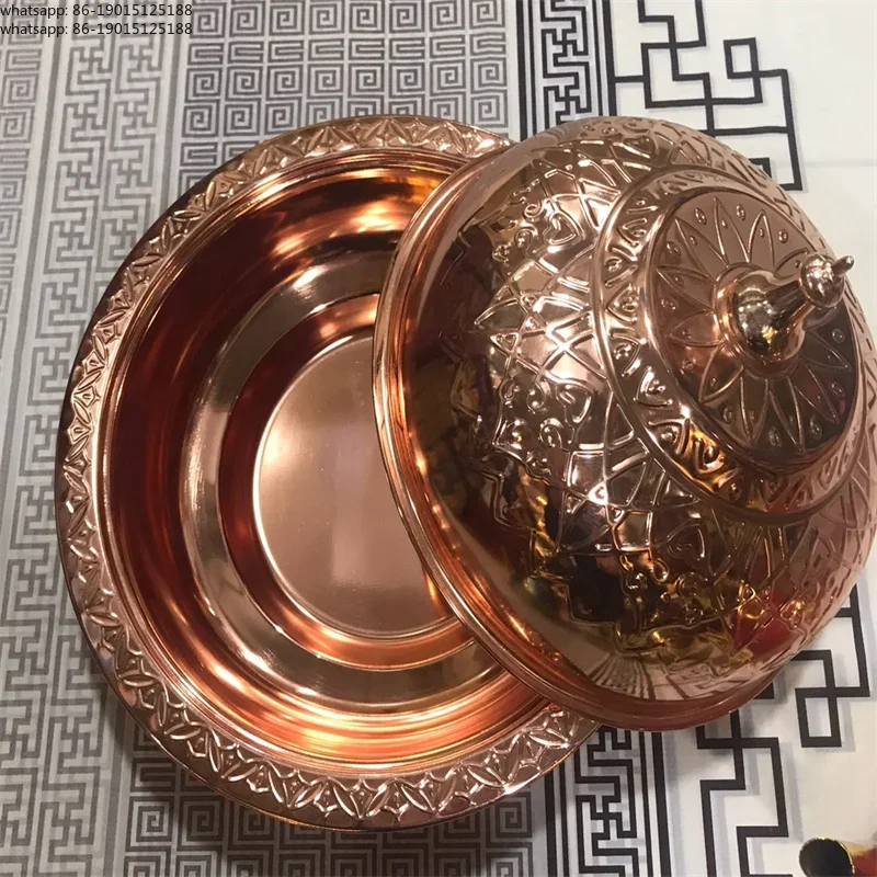 round golden big gold Luxury electroplating technology tray household use home mixed noodles and pull strips Jizdan disc basin