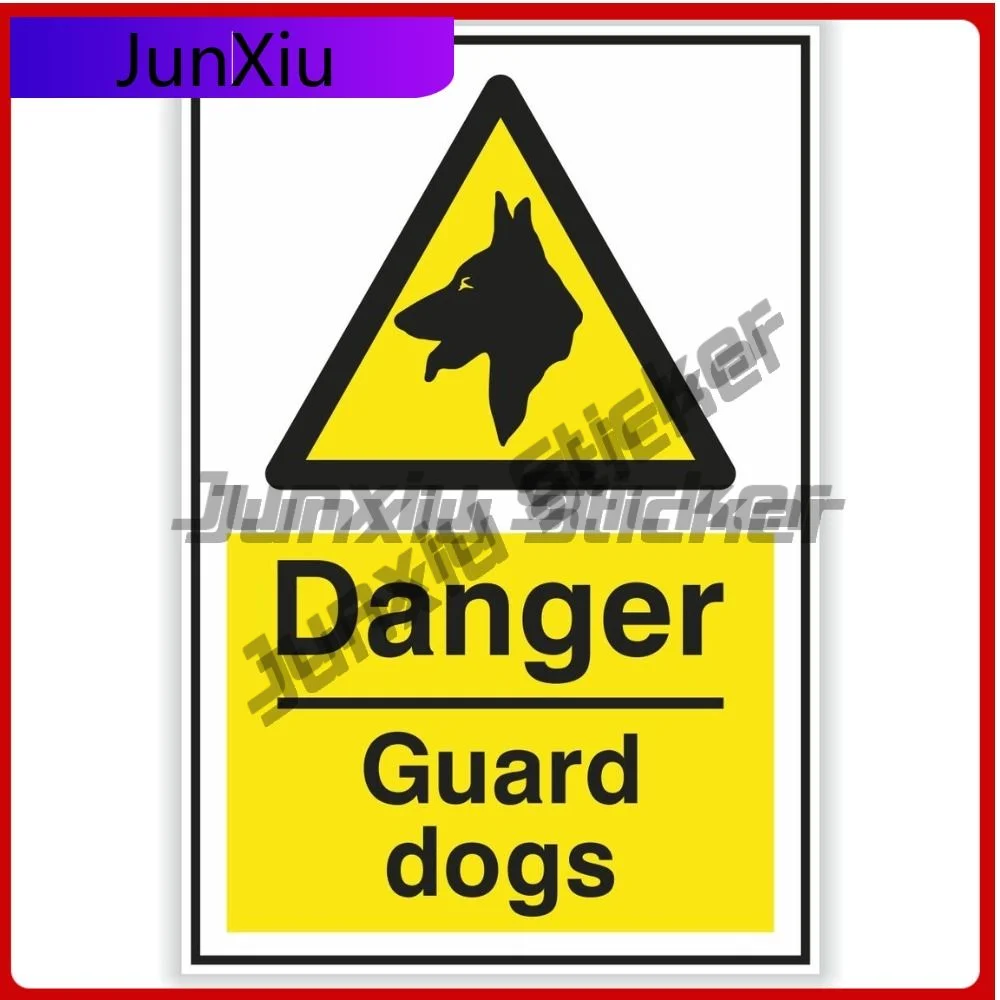 

Danger Guard Dogs Safety Warning Vinyl Stickers Personalized Anime Custom Decals Car Cover Waterproof Outdoor For Suv Decals Suv