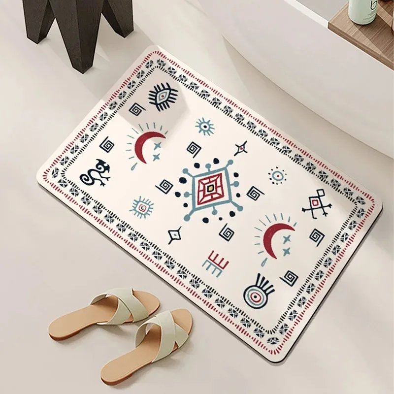 Black and White Simple Pattern Door Front Mat Decoration Home Bathroom Mat